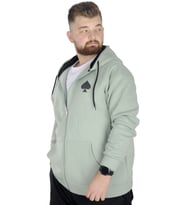 Mode XL Erkek Sweat Kapşonlu Fermuarlı 22539 Su Yeşili