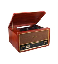 Magicvoice F29 Retro Vintage Çanta Pikap CD Radyo Bluetooth Aux USB Mp3 Çalar