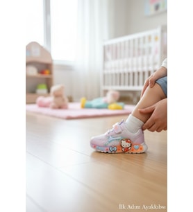 Enoch Hello Kitty Karakter Figürlü Ve Işıltılı Panel Detaylı Bebek İlk Adım Spor Ayakkabı