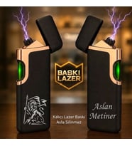 İsme Özel Premium Şarjlı Çakmak - Çift Yön Baskı Opsiyonu- Aslan Kurt Kartal Logo Seçenekleriyle