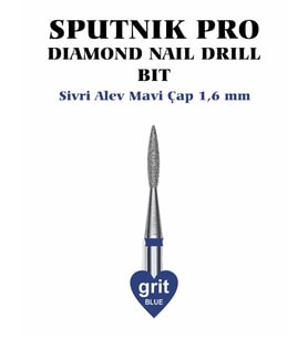 Elmas Sivri Alev Freze Mavi Çap 1,6mm