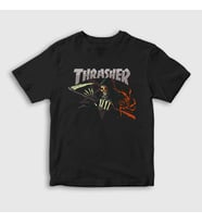Presmono Unisex Çocuk Siyah Grim Reaper Thrasher T-Shirt 277522tt