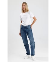 #KadınJean %100 Pamuk Orta Koyulukta Indigo Denim Mommy Fit Kesim Mimmy26 Rahat Kadın Jean Pantolon