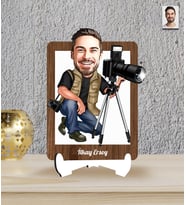 Kişiye Özel Fotoğrafçı Temalı Karikatür Ahşap Biblo