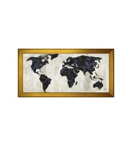 Harita Temalı Kanvas Tablo 50 x 70 cm Gold Çerçeve