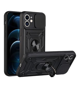 Coverzone iPhone 12 Pro ?le Uyumlu PhoenixShield S�rg�l� Sistem Kamera Korumal? Kapak Tam Koruma Manyetik Vega Kapak Siyah