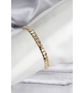 14K Gold Renk Kaplama Ezme Zincir Model Kadın Bileklik