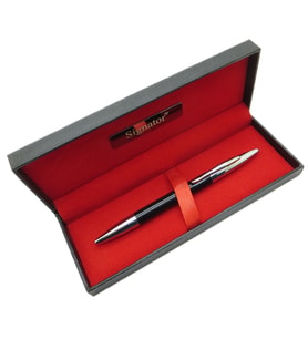 Signator® T584 Siyah Krom Tükenmez Kalem  İsme Özel Kalem  Hediyelik Kalem (Karışık)