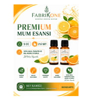 Premium Mum Esansı 5 cc 2'li Set - Limon, Portakal - Soya Wax, Parafin, Jel Wax ve Bal Mumu Uyumlu BKFAB2LMPT5