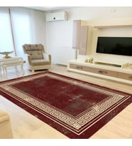 Rovigo Home Dijital Baskı Yıkanabilir Kaymaz Taban Salon Halısı Ve Yolluk RVG0832-FNL42 (Bordo)
