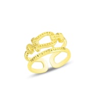 Gümüş altın yaldızlı kemer modeli ayarlamalı yüzük SGTL11824GOLD (Rose)