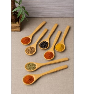 6’Lı Ahşap Küçük Baharat Kaşığı 13 Cm