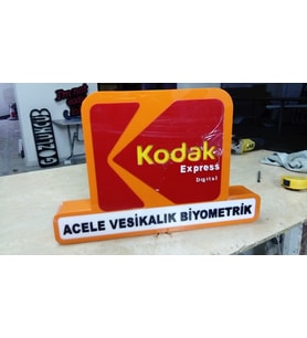 Kodak Yazılı Fotoğrafçı Tabelası 3D Led Neon Etkili Işıklı Tabela 30X45 CM Tek Taraflı