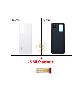 Yapıştırıcı Redmi K60 Beyaz Yapıştırıcı Arka Pil Kapağı Batarya Kapağı + Yapıştırıcı ve Vida Seti