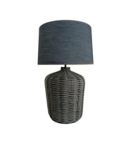 Luty Antrasit Plastik Rattan Abajur