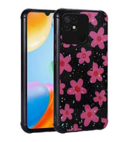 Xiaomi Poco C40 Kılıf Kamera Korumalı Simli Renkli Tasarım Silikon Çiçek