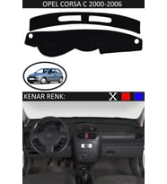 Opel Corsa C 2000-2006 İçin Uygun Torpido Koruma Halısı Siyah Kenar Renk Siyah