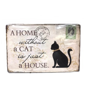 cosy home gift Retro Eskitme Kedi House Cat Model Tablo Metal Kabartılmış Ev Ofis Dekor Masa Süsü