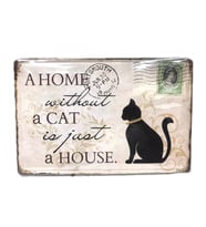 cosy home gift Retro Eskitme Kedi House Cat Model Tablo Metal Kabartılmış Ev Ofis Dekor Masa Süsü