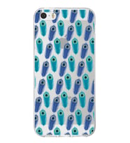 PrintiFy iPhone 5S ile Uyumlu 1mm Slim Fit Nazar Boncuğu 4 Baskılı Şeffaf  Kılıf