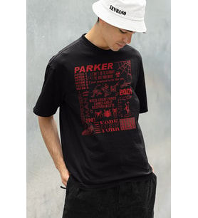 Peter Parker 2001 Spider-Man Baskılı Unisex Oversize Marveel Tişört