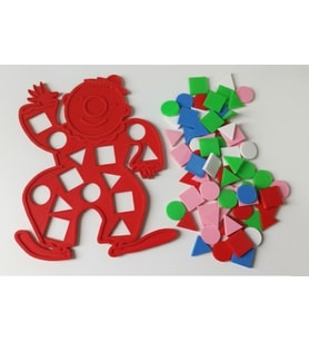 Eğitici Geometrik Şekiller - Renkli Şekil Eşleştirme - Zeka Geliştirici Çocuk Puzzle (Kırmızı)