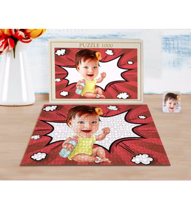 BK Gift Kişiye Özel Bebek Karikatürlü 1000 Parça Profesyonel Puzzle-1