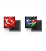 Buzdolap Magnetleri - Güney Sudan Bayrağı ve Türk Bayrağı - 2'li Set Magneti