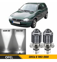 Opel Corsa B 1993-2000 Mercekli Far Ampulü Led Xenon Beyaz Şimşek Etkili CSP Led Lamba Uzun Kısa