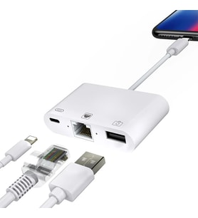 İPhone/İPad 3İN1 Ethernet RJ45 Ve Usb Kamera Adaptörü NK107-(5775) - SSSSSS4703-3983