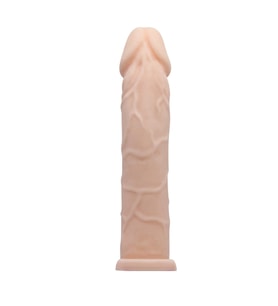 MorGece 6 Cm Dolgulu Realistik Uzatmalı Penis Kılıfı Dildo Ten Rengi Penis