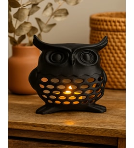 3D Dekoratif Baykuş Tealight Mumluk , Bohem Rustik Ev Dekoru , Hediyelik Romantik Aydınlatma