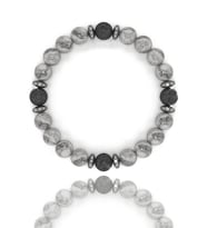 Aşk Nazar Huzur Doğal Taş Bileklik (zebra Jasper Lav Taşı) (Çok Renkli)