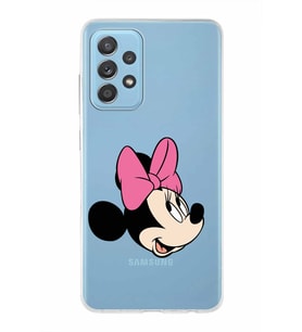 Samsung Galaxy A52  Kapak Minnie Mouse Tasarımlı Şeffaf Silikon Kılıf