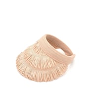 Kadın Hasır Saçaklı Boho Vizör Şapka Pembe SS24