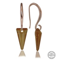 Swarovski Crystal Taşlı Gümüş Sarı Taşlı Üçgen Sallantılı Kadın Küpe