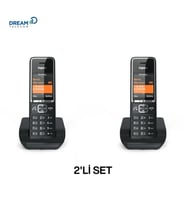 Gigaset Comfort 550 Siyah DECT Telefon 2'li Set – Büyük Renkli Ekranlı Kablosuz Ev ve Ofis Telefonu