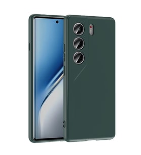 Tecno Camon 40 4G Kılıf Lansman Tasarım İç Yüzeyi Kadife Silikon (Koyu Yeşil)