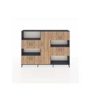 Arges Dolap 10 Raflı 9 Kapaklı 220x30x163 Antrasit-Çam/Antrasit