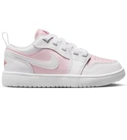 Nike Jordan 1 Low Alt Leather Sneakers Hakiki Deri Bantlı Cırtlı Kız Çocuk Spor Ayakkabı Beyaz Pembe