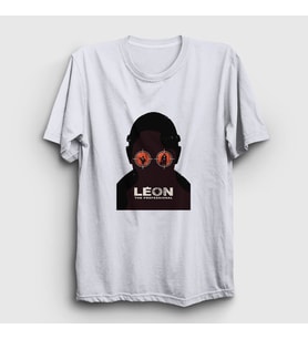 Presmono Unisex Beyaz Sight Film Leon T-Shirt 247157tt