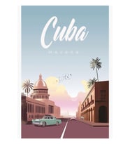 Havana Küba Retro Tavel Afiş Tablo Ahşap Poster Dekoratif