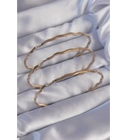316L Çelik Gold Renk Dalgalı Model Bilezik Seti - TJ-BB6177
