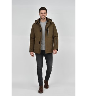 Erkek Kapüşonlu Spor Mont 2 Parça Regular Fit 3361 BGL-ST04901 (Açık Kahverengi)