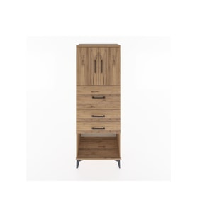 Hyperion Dolap 2 Raflı 3 Çekmeceli 2 Kapaklı 60x44x163 Çam-Çam