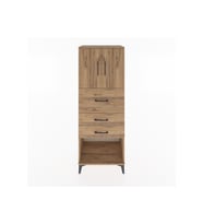 Hyperion Dolap 2 Raflı 3 Çekmeceli 2 Kapaklı 60x44x163 Çam-Çam