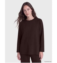 LCW Modest Kahverengi Soft Touch Oversize Kadın Sweatshirt Tunik