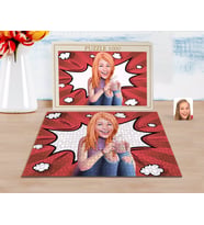 BK Gift Kişiye Özel Kadın Karikatürlü 1000 Parça Profesyonel Puzzle-103