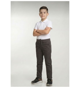 Çocuk Rıbana Bel FÜME Canvas Okul Pantolonu (OKULA DÖNÜŞ)