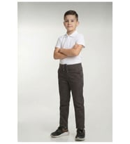 Çocuk Rıbana Bel FÜME Canvas Okul Pantolonu (OKULA DÖNÜŞ)